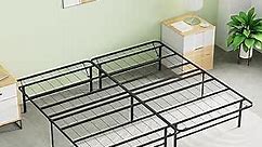 Bed Frame Metal Platform Bed Frame Mattress Foundation Box Spring Replacement Heavy Duty Steel Slat Easy Assembly Noise-Free Black,Twin/Full/King/Queen (King)