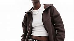 Nike Tech Fleece full zip hoodie in baroque brown | ASOS