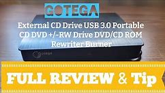 GOTEGA External CD Drive USB 3.0 Portable CD DVD +/-RW. FULL REVIEW & TIP on File not Reading..