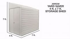 Arrow Yard Saver 4 ft. W x 7 ft. D White Galvanized Metal Storage Shed YS47-A