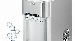 Countertop Ice Maker with 3-in-1 Water Cooler Dispenser, Kognita Countertop Stainless Steel Ice Makers, Top Loading 3-5 Gallon or Bottless, 44lbs Ice Cubes in 24H for Home, Office, Kitchen