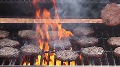 Using the Bbq Fire Flame Grill for the Grilling of Grilled Beef Meat Barbecue Burgers for Hamburgers