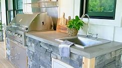 DIY Outdoor Kitchen with Grill and Sink!
