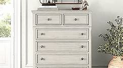 Prescott 5-Drawer Dresser Furniture, Weathered Taupe Gray