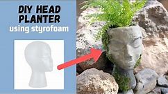 DIY Head Planter Pot Out of Cement and Foam, Easy Concrete Head Planter DIY Project