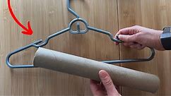 Slide a paper towel roll onto a hanger (this is BRILLIANT!)