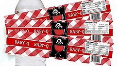 Baby Q Water Bottle Labels by Adore By Nat - Co-Ed Baby Shower Parent Party Drink Stickers Decoration - Set of 12