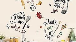 wondever Kitchen Food Wall Stickers Quotes Kitchenware Lettering Peel and Stick Wall Art Decals for Cupboard Dining Baking Room Restaurant