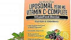 Liposomal Vitamin C with Zinc Capsules - Vit C Organic Elderberry, Amla, Camu Camu- Vitamina C High Absorption, Anti-Aging, Immune Support,1500mg/Serving 3 Month Supply Gluten Free NON GMO Veggie Caps