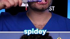 $2 vs $200 Spider-Man Toothbrush !? 🕸️💰 #spiderverse #superhero #asmr #cheap #expensive #dental