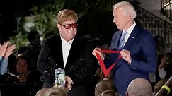 President Biden Surprises Elton John With National Humanities Medal At White House [Videos]