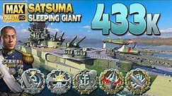 Super-Battleship Satsuma: 433k on map Sleeping Giant - World of Warships