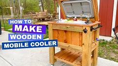 How to Make a Wooden Mobile Cooler - EASY Woodworking Project with Standard Lumbers