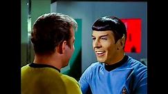 Star Trek Original Series 2-01 - Amok Time. [Spock smiles when he sees Kirk alive]