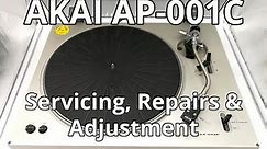 Akai AP-001C: Service, Repairs, Adjustments
