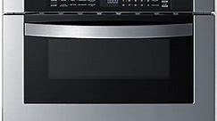 Summit Appliance MDR245SS 24" Wide Built-In Drawer Microwave for Installation in Wall or Island Openings, 1.2 cu.ft. Interior, 115V AC/60 Hz, Black/SS