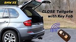 How to code BMW X5 to close tailgate with key fob or dash button and double blink emergency flashers