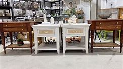 New in the Reprise Vintage booth (G9) At Americas Antique Mall Algonquin! this pair of refinished Ethan Allen British Classics Cayman nightstands! | Reprise Vintage