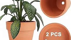 vensovo 8 Inch Clay Pot for Plant with Saucer - 2 Pack Large Terra Cotta Plant Pot with Drainage Hole, Clay Planters Pot, Terracotta Pot for Indoor Outdoor Plant