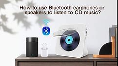 Portable CD Player with Bluetooth: 4000mAh Recheageable Kpop Music Player with HiFi Speaker,Remote Control,LCD Display,Sleep Timer,Headphone Jack, Supports CD/Bluetooth/FM Radio/U-Disk/AUX for Home
