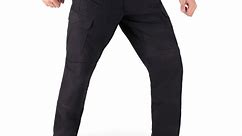 WHITEDUCK Men's Work Cargo Pants - Ripstop Water Repellent w/13 Pockets Outdoor Pant | Black W32 L32