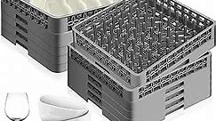 8 Pcs Commercial Dishwasher Racks Glass Drying Rack Most Purpose Plate Tray Rack Full Size Flatware Rack for Kitchen and Restaurants, 19.29 x 19.29 x 3.94 Inches, Grey