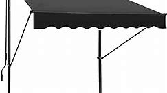 Manual Retractable Awning – 78” Non-Screw Outdoor Sun Shade – Adjustable Pergola Shade Cover with UV Protection – 100% Polyester Made Outdoor Canopy – Ideal for Any Window or Door Black