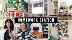 HOMEWORK STATION IDEAS | HOMEWORK STATION ORGANIZATION | BACK TO SCHOOL | HOME SCHOOL DESK SET UP