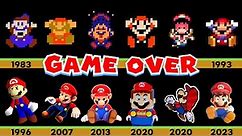 Evolution of Super Mario Death animations and Game Over Screens (1983~2023, Game and LEGO)