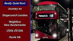 A mostly quiet journey on Stagecoach London Wrightbus New Routemaster LT256 LTZ1256 on Route N8