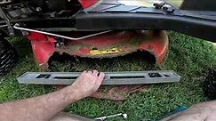 How to adjust/level the deck on the Craftsman R110 Riding lawnmower