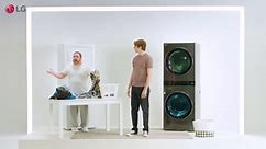 LG WashTower Stacked SMART Laundry Center 4.5 Cu.Ft. Front Load Washer & 7.4 Cu.Ft. Electric Dryer in Graphite Steel WKE100HVA