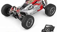 WLtoys 144001 Racing RC Cars,1:14 Scale High Speed Remote Control Car for Adults Kids, Fast RC Cars with 2 Batteries, 2.4GHz RC Buggy Off-Road Drift Car with RTR Aluminum Alloy Chassis (Red)