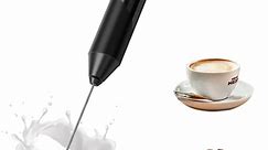 delpattern Frother Handheld, Milk Frother for Coffee, Battery Operated Drink Mixer for Matcha and More, Handheld Electric Mini Whisk Small Hand Mixers, Frappe Maker, Black