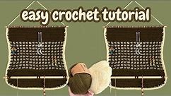 how to crochet a hanging jewelry organizer | easy crochet tutorial