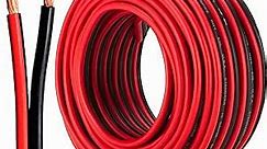 AUDIOPIPE 10 Gauge Speaker Zip Wire (50 Feet) – Primary Bonded Red & Black Speaker Cables - Durable Stranded Speakers Wire for Car Audio, Automotive, Home Theatre and Trailer Harness Wiring