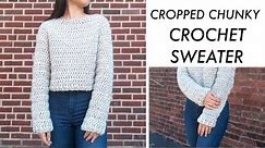 Cropped Chunky Crochet Sweater Tutorial - Brooklyn Sweater Crochet pattern for the frills
