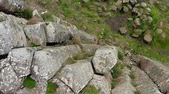The Hexagonal Basalt Rock Formation of Giant's Causeway in Northern Ireland