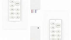 8-Position Time Adjustable Switch, Wireless Light Switch and Receiver Kit, Remote Control Lighting Fixture, Remote Light Switch for Ceiling Lights 2 Pack