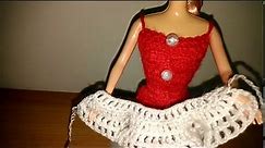Tutorial Crochet Clothes Pattern Free For Barbie Doll ( cara / pola merajut )