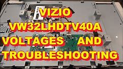 Vizio LCD TV VW32LHDTV40A Voltages and Trobleshooting Repair 3637-0332-0150 0500-0507-0590 VW32L