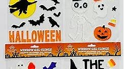 Halloween Window Gel Clings: Trick or Treating Home Decor Jack O Lanterns Pumpkins Witch Black Cat Decorations for Home Office Business