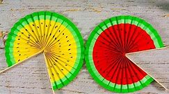 Cute Paper Pop Up Fans | DIY Watermelon Hand Fans | Paper Fan Decorations