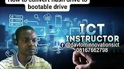 HOW TO CONVERT FLASH DRIVE TO BOOTABLE DRIVE #computerengineering #computers #computerscience | Davtom Innovations Ict