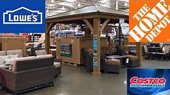 LOWES HOME DEPOT COSTCO PATIO FURNITURE SOFAS CHAIRS DECOR SHOP WITH ME SHOPPING STORE WALK THROUGH