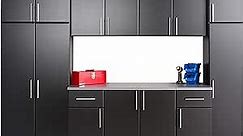 Prepac Elite Functional 9-Piece Garage Cabinets and Storage System Set A, Simplistic Garage Closet Shop Cabinets 24" D x 112" W x 89" H, Black, BRSX-1010-9M