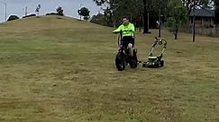 Exclusive Look at the Ride On Electric Mower Bike. Will you buy one? #mowing #lawncare #tools #funny #kickstarter