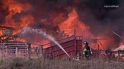 Massive fire destroys barn in Sugar Grove