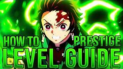 SLAYERS UNLEASHED LEVELING GUIDE FOR BEGINNERS! PRESTIGE 0 TO 10 IN ONE DAY!