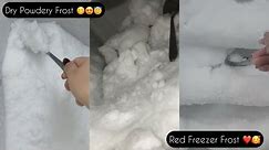 Frozen Freezer 🥰 Red Freezer Frost 😍😇 Powdery Frost eating 😌😋 ASMR ❤️